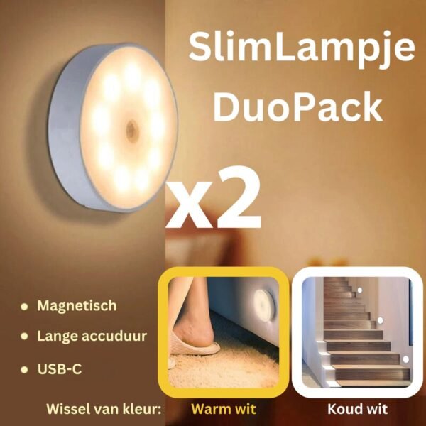 SlimLampje Plus Duopack - verlichting met bewegingssensor op accu - 1000 mah